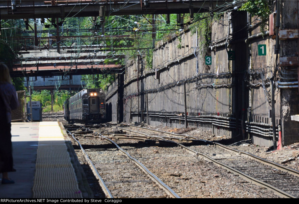 The 1:36PM Eastbound Train  on Track 1 and approaching Summit Station.   